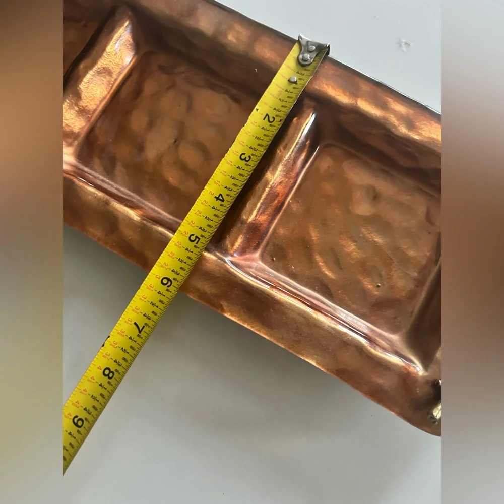 Pier 1 Imports Hammered Metal lacquered  Tray with handles